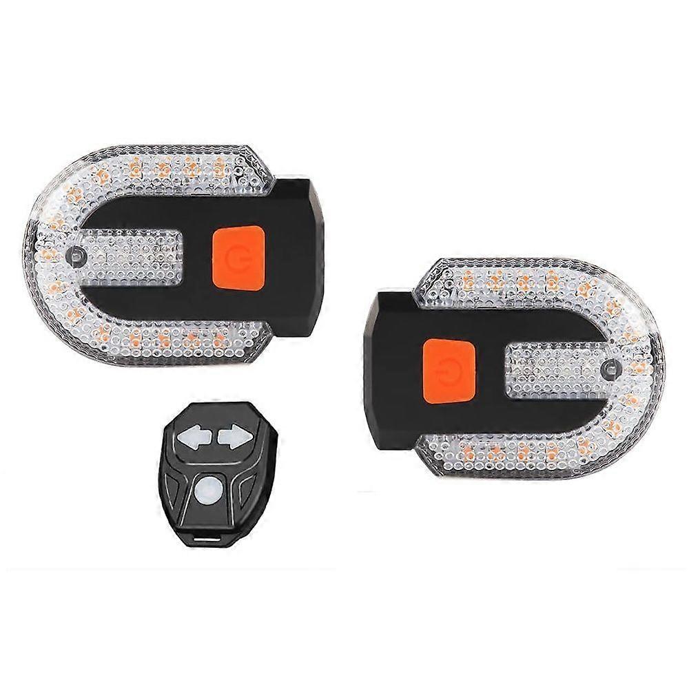 2Pcs Bicycle Turn Signal with Alarm, USB Charging Remote Control Split/Integrated Bicycle Tail Light 5 Modes Waterproof Strobe Lights Can be Mounted o