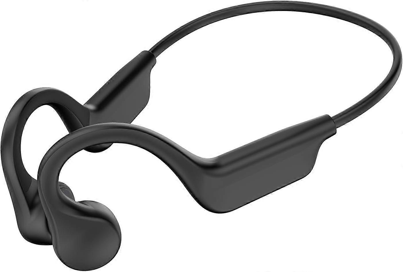 Bluetooth 5.3 Bone Conduction Headphones, Open-Ear, Sweatproof & Waterproof for Running and Everyday Wear(Black)