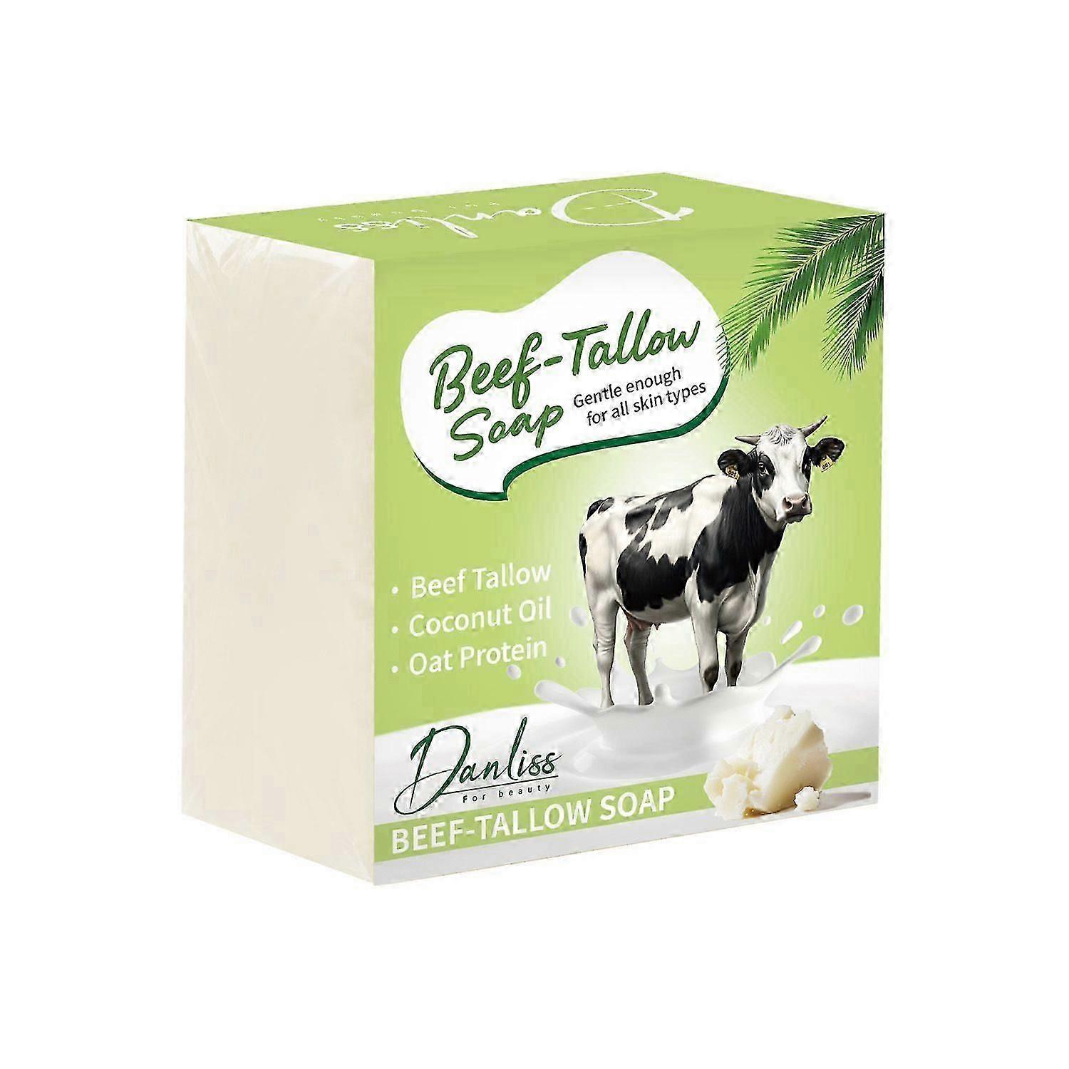 Beef Tallow Soap Bar, All Natural Grass Fed Tallow Soap, Moisturizing Face & Body Wash Great for Dry, Itchy, Sensitive Skin - Handcrafted Bath Soap