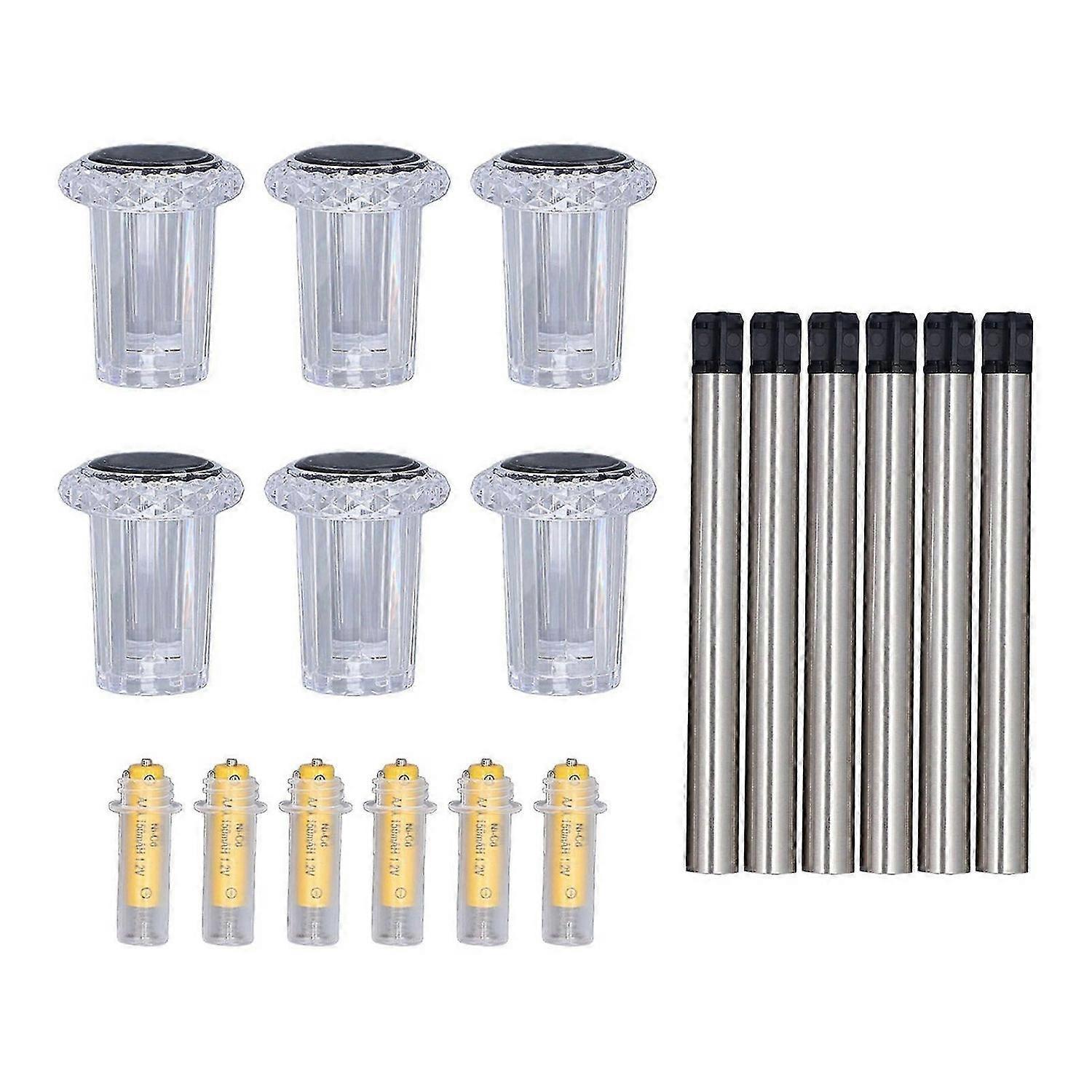 2025 Latest Model 6 Pack Solar Stake Lights Colorful Ground Inserted Solar Pat...