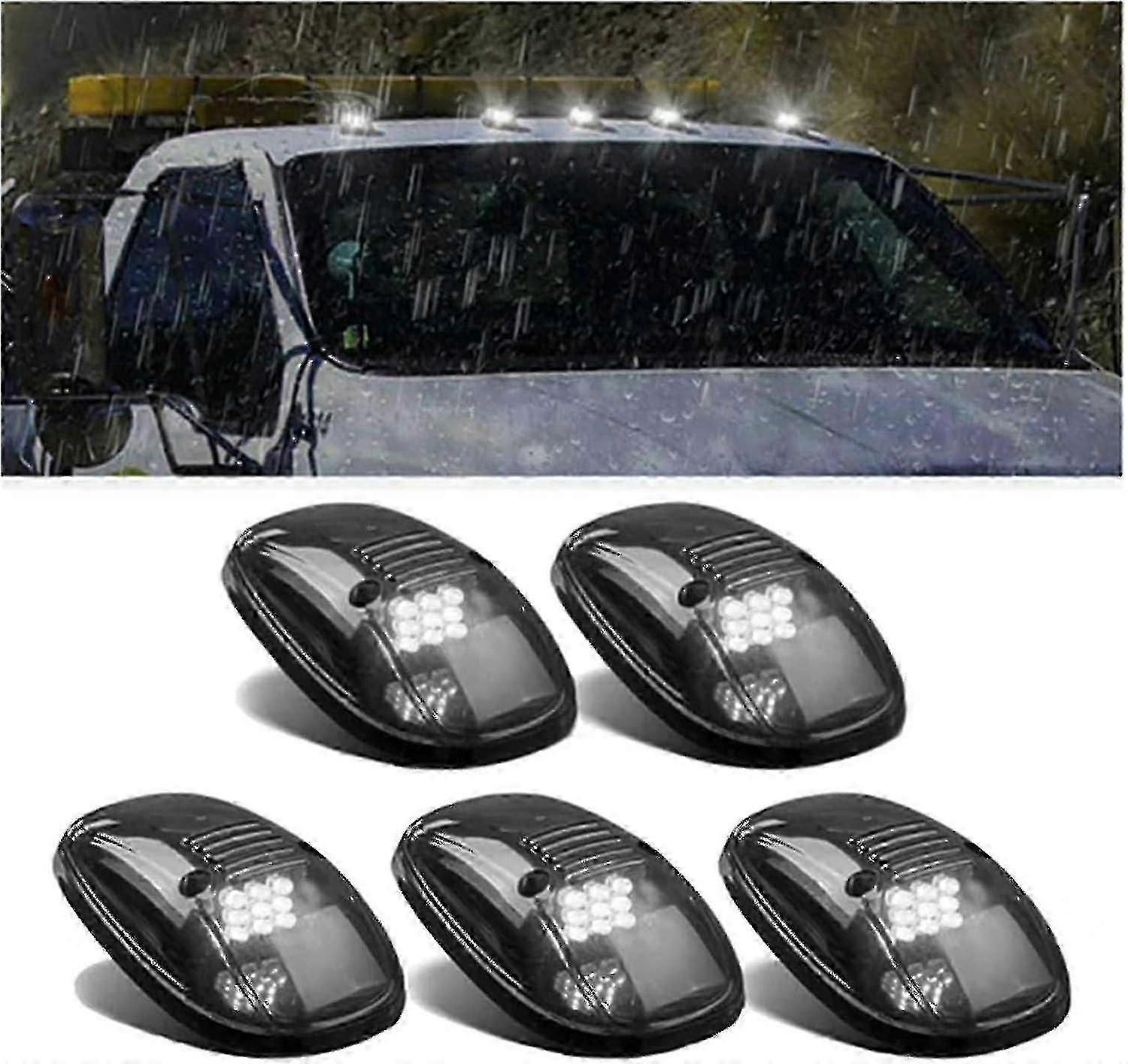 Solar Powered Cab Lights For Truck, 5pcs Led Cab Lights, Led Cab Roof Running Top Marker Lights, Wireless Cab Roof Running Lights Edition