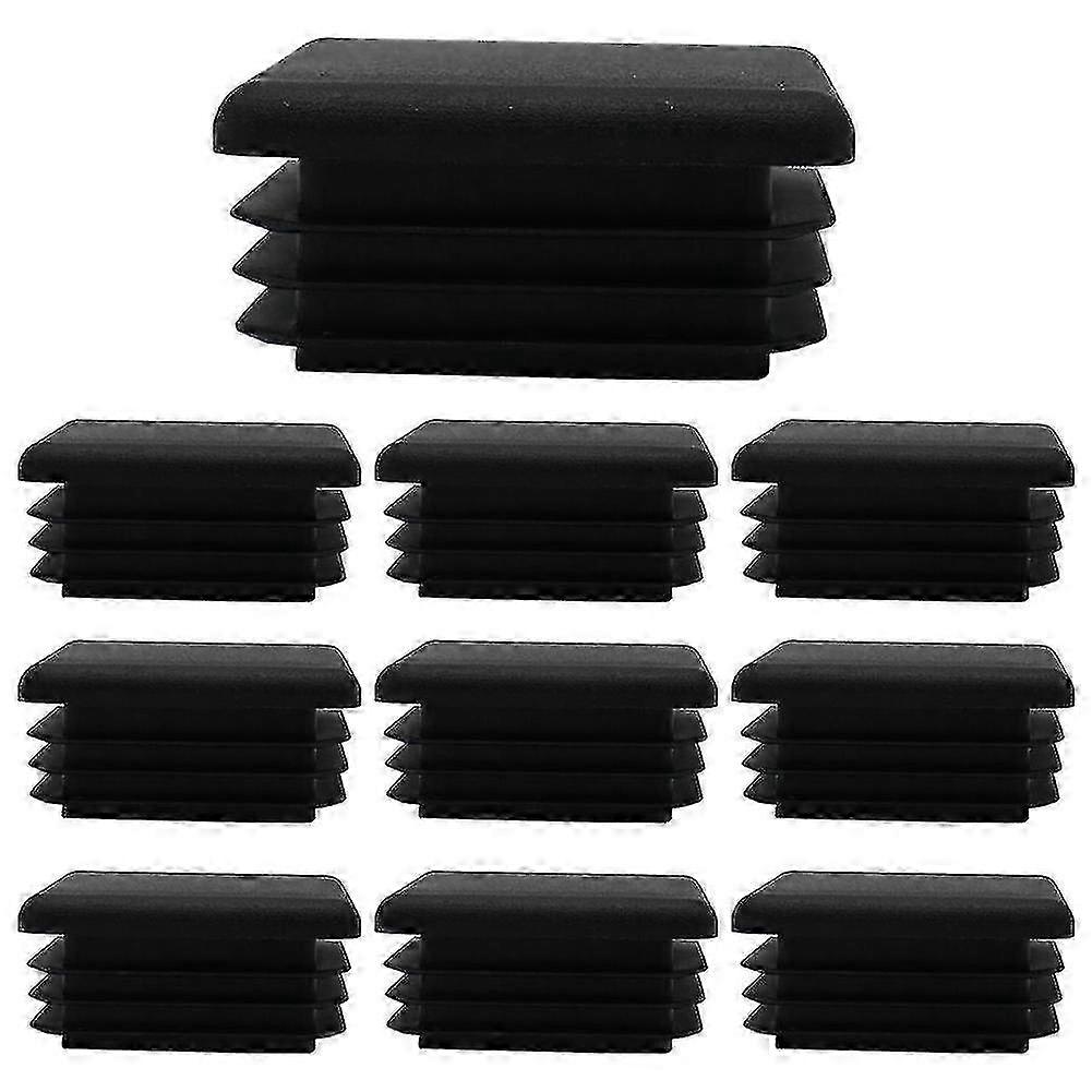 10pcs Black Plastic Square Plugs For Tubing Post, Chair Glide, And End Cap