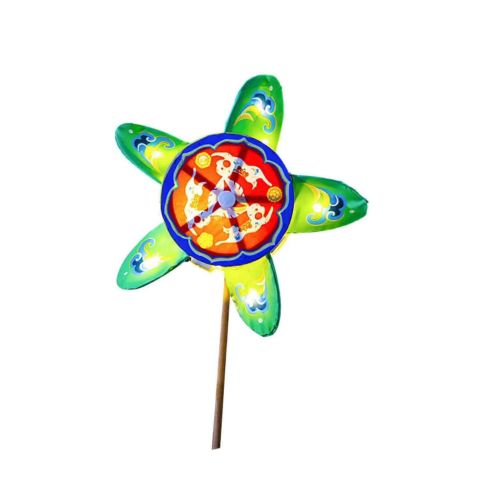360 Degree Rotating Windmill Paper Lamp Making Set Handheld Flower Light For Children Holiday Craft Projects Multicolor