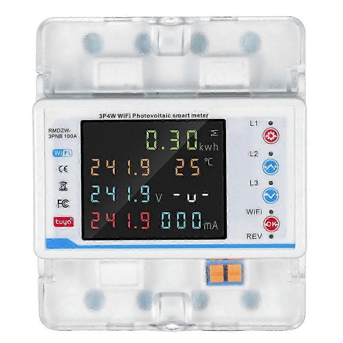 Tuya WiFi Intelligent Circuit Breaker Automatic Reclosure Protector 3P4W Power Meter Three Phase Reclosure Switch