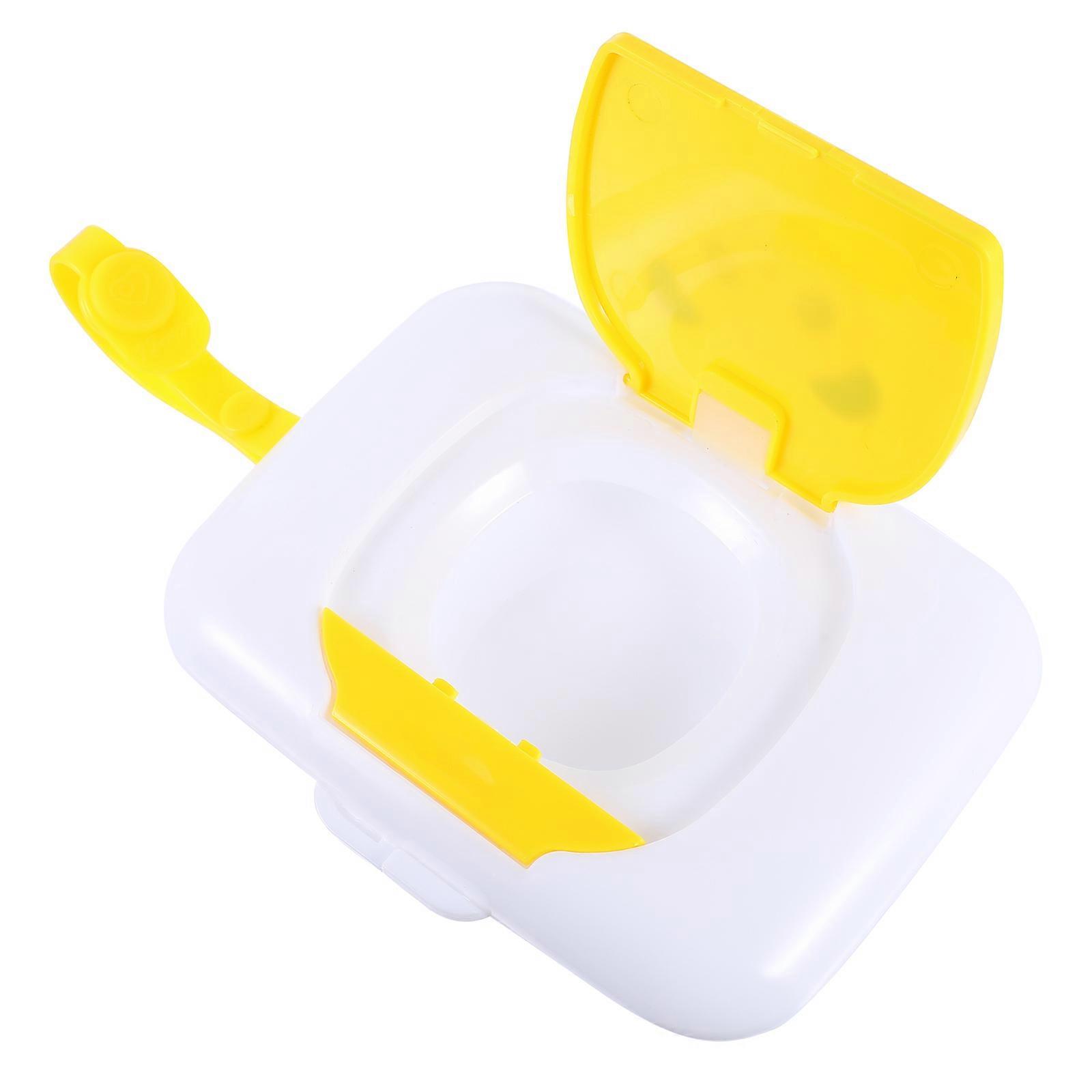 Baby Wipes Case for Storage Use 1Pcs Yellow Portable Tissue Storage Box