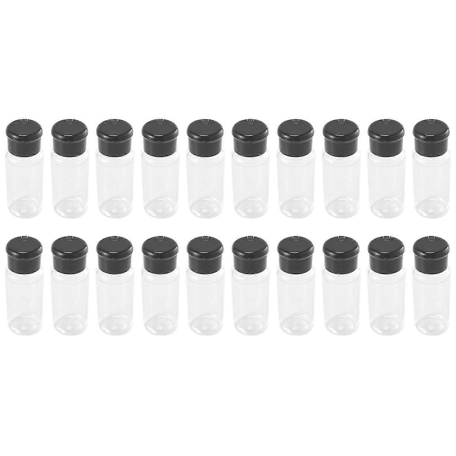20Pcs/Set 100Ml Spice Salt Pepper Shakers Black Seasoning Bottle Tool