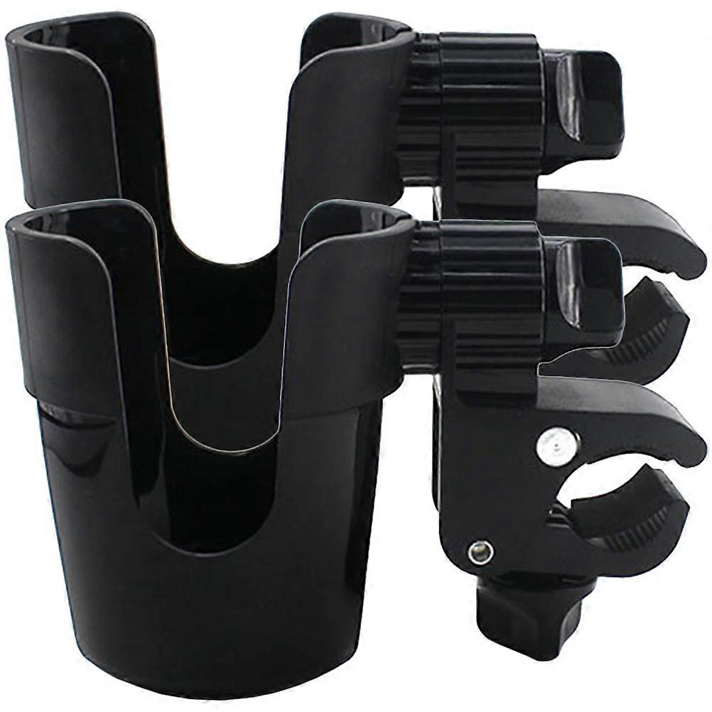 Mic Stand Cup Holder for Outing Adjustable Clamp Abs Black Rotatable 2Pcs