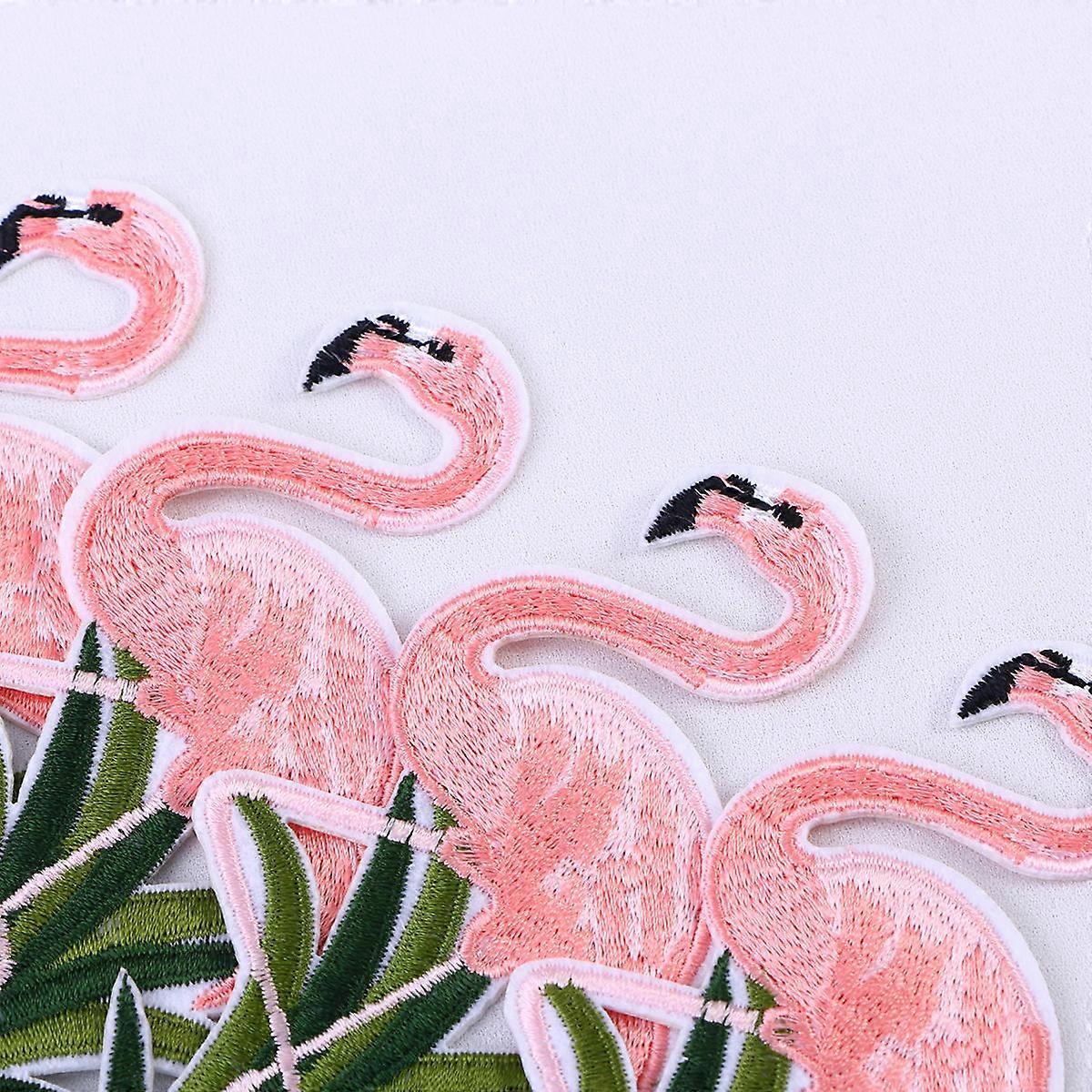 Flamingo Iron on Patch Embroidered Applique for Clothes Decoration 10Pcs