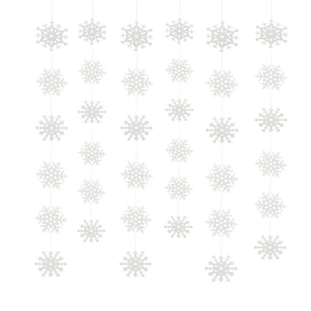 36 Pcs White Decorations Hanging Snowflake Streamer Ice Snowflake Party Decor Snowflake Decorations Christmas Tree Ornaments