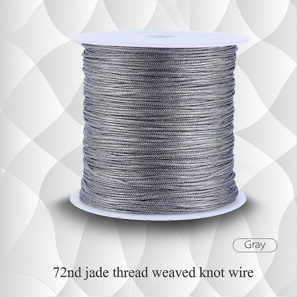 100 م × 0.8 مم نايلون صيني عقدة الحبل راتيل مكرامية شامبالا خيط سلسلة رمادي