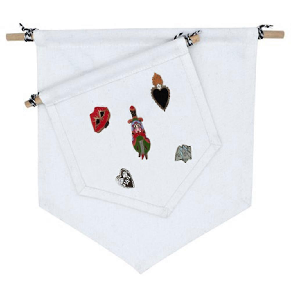 Plain Blank Canvas Wall Banner for Pin Display White Pennant