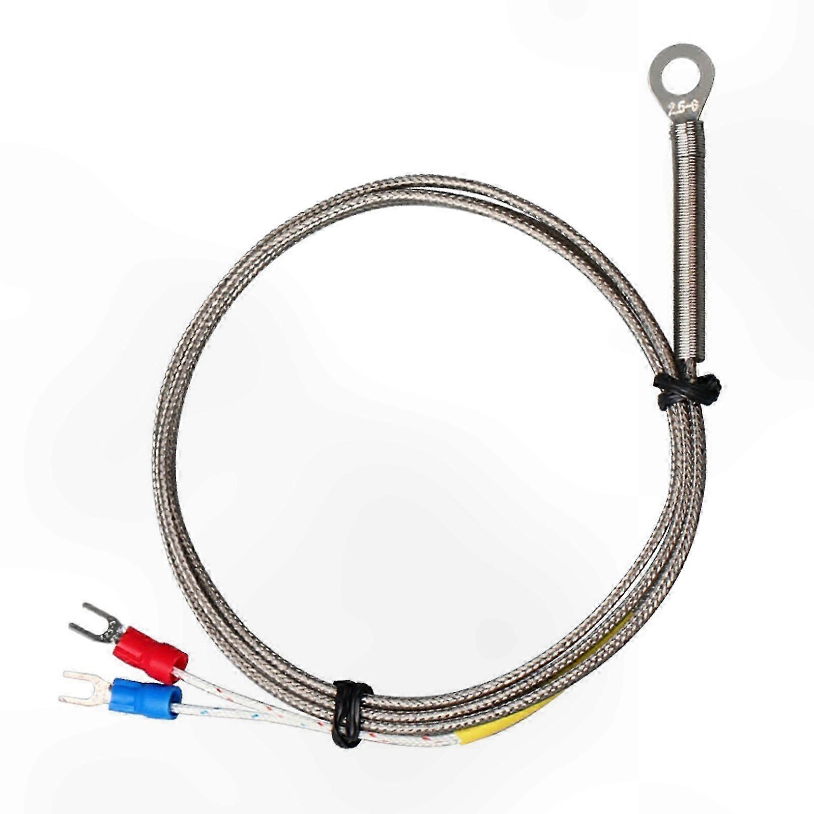 High-Temperature K-Type Probe, 4mm Dia, 0-600°C Range, 2M Metal Wire for Heat Applications