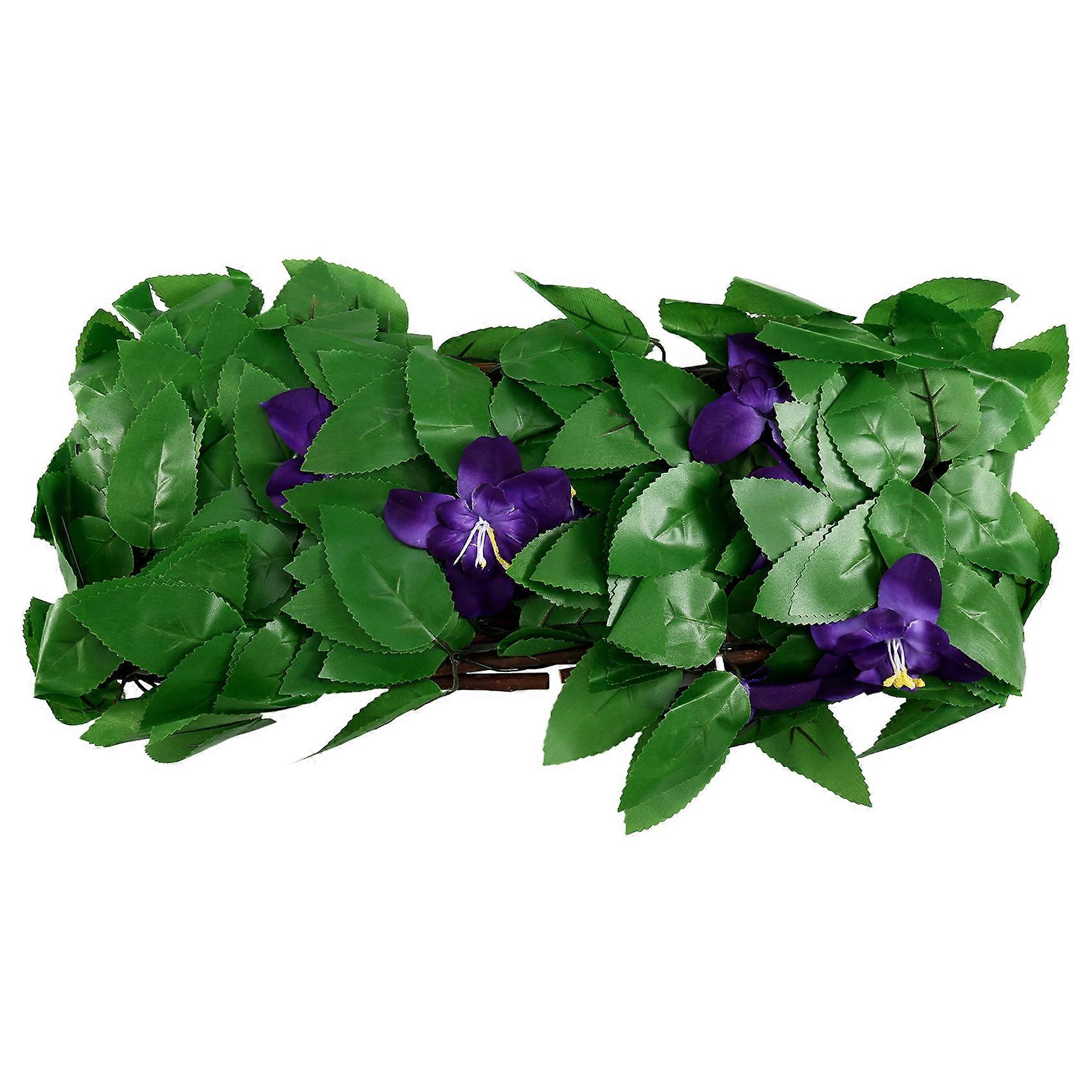 Ivy Privacy Fence Expandable Fence Privacy Screen Decorative Garden Trellis Panels with Violet Flowers 40cm