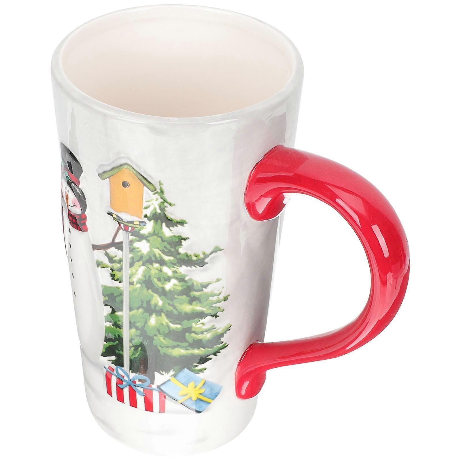 Christmas Water Cup With Relief Design Suitable For Home Use Assorted Color 1Set