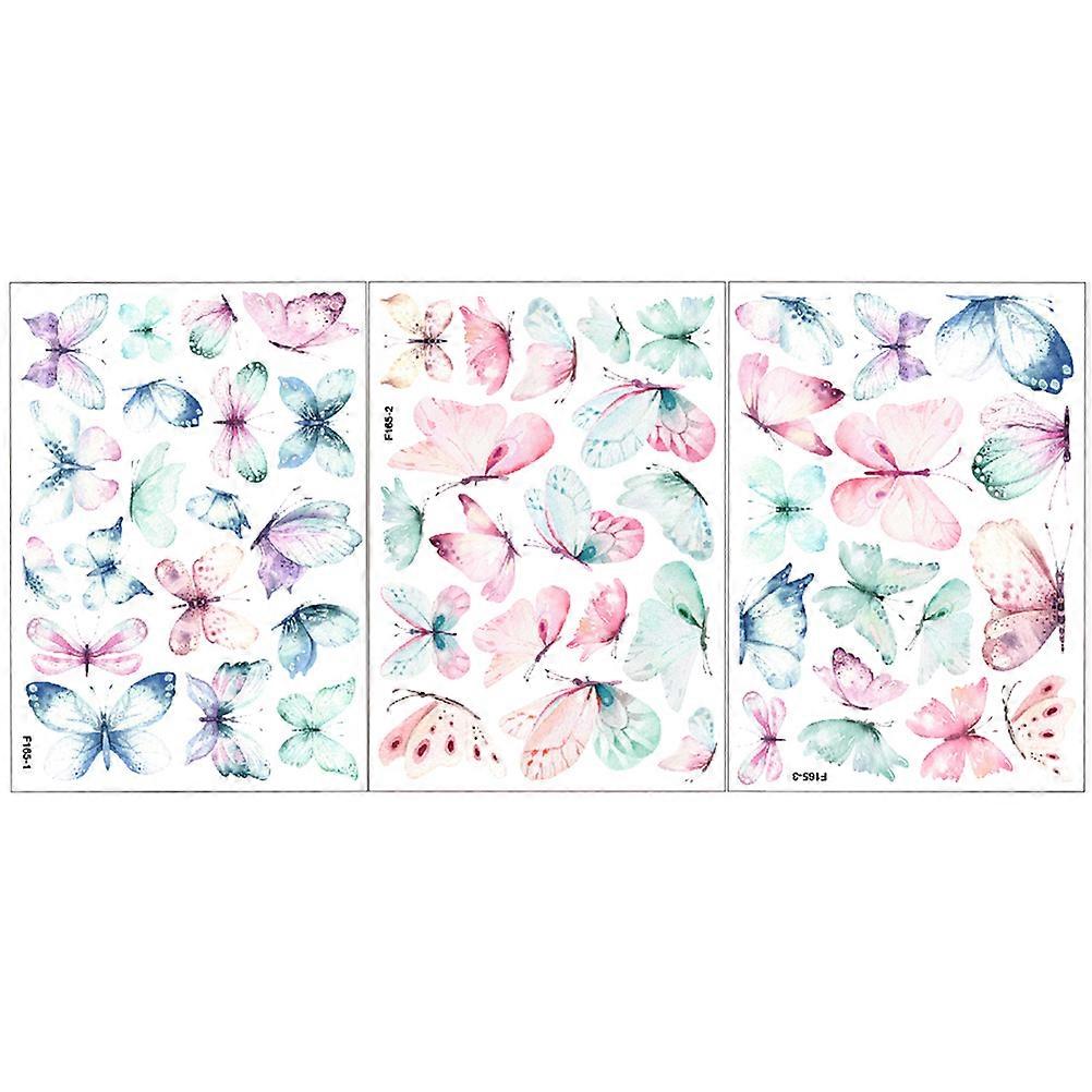 Glow in The Dark Wall Stickers Decor 1 Set Butterfly Shape Assorted Color for Kids Bedroom