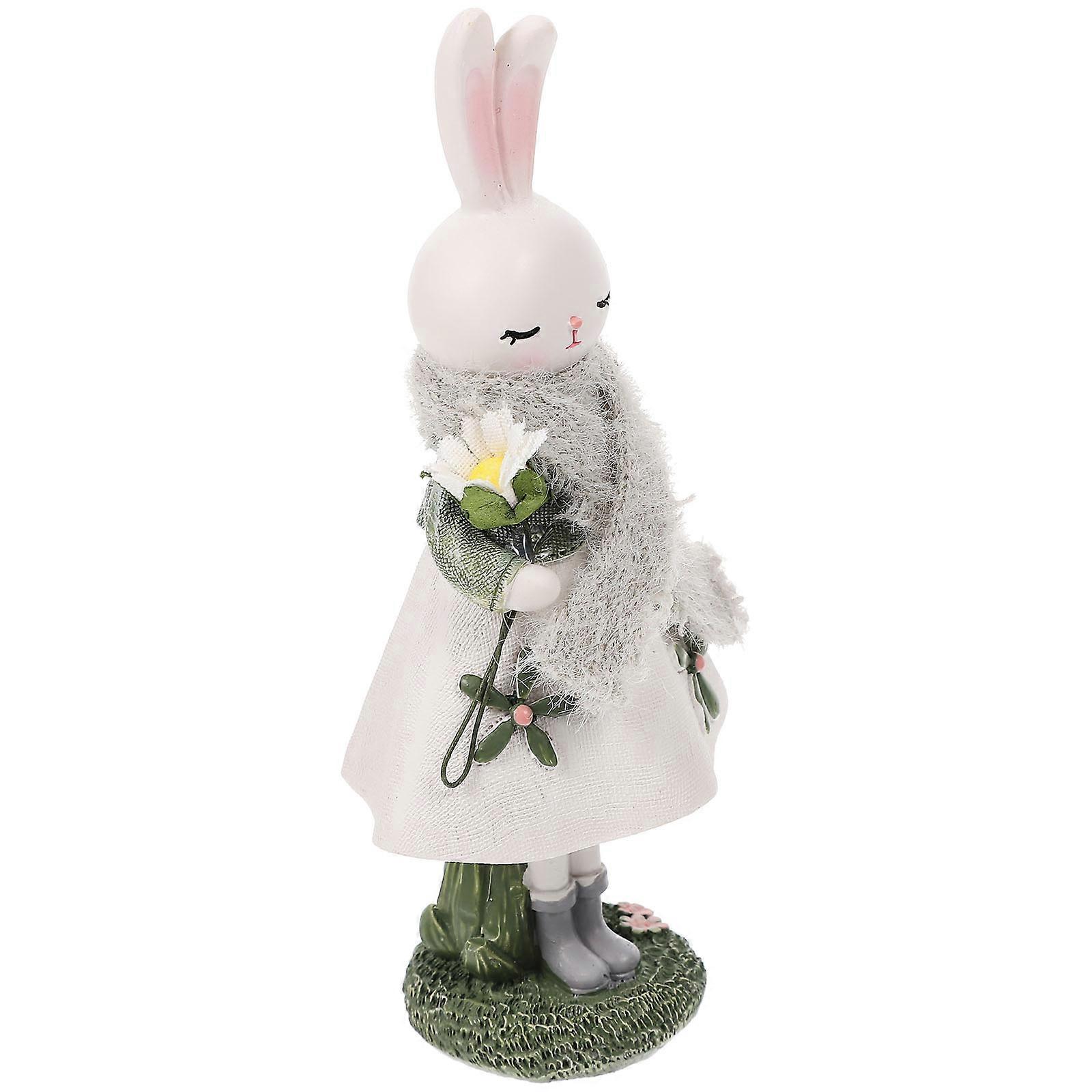 Resin Rabbit Figurines 3Pcs Cute Bunny Statues Perfect for Cabinet Decoration Compact Design for Home Decor