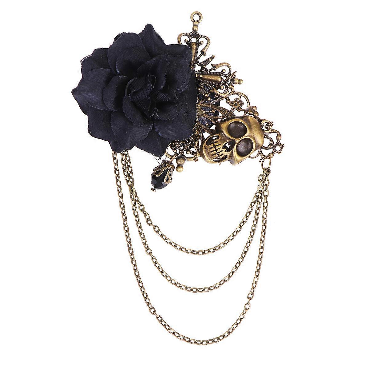 Skeleton Brooch Creative Cross Brooch for Decoration 3Pcs Black