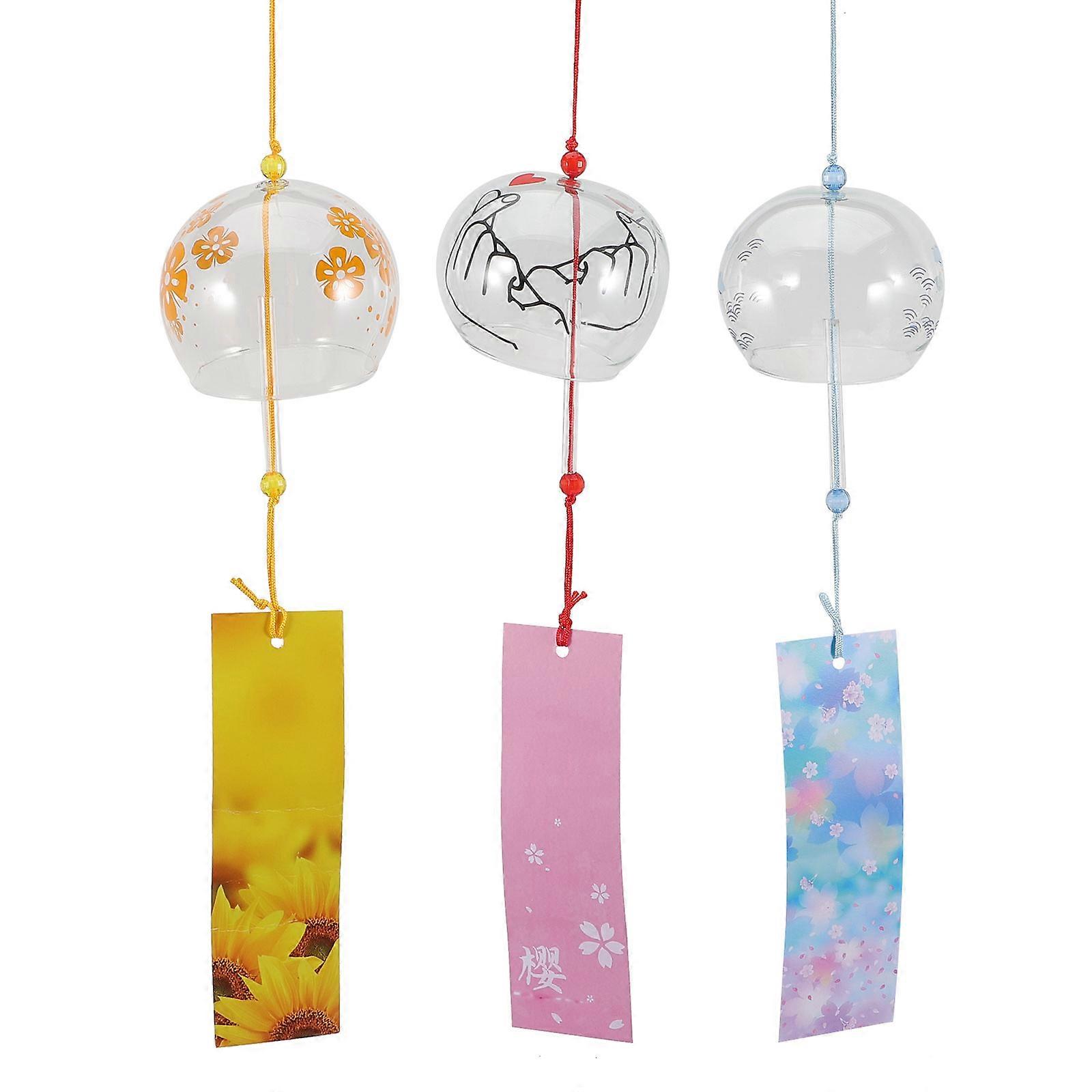 Glass Wind Chime for Decor 16Pcs Japanese-Style Assorted Color