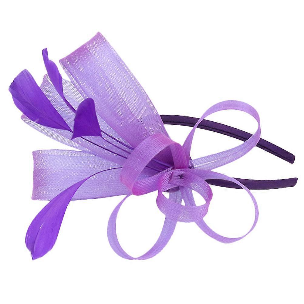 Elegant Purple Fascinator Headband Hat for Tea Party Accessory