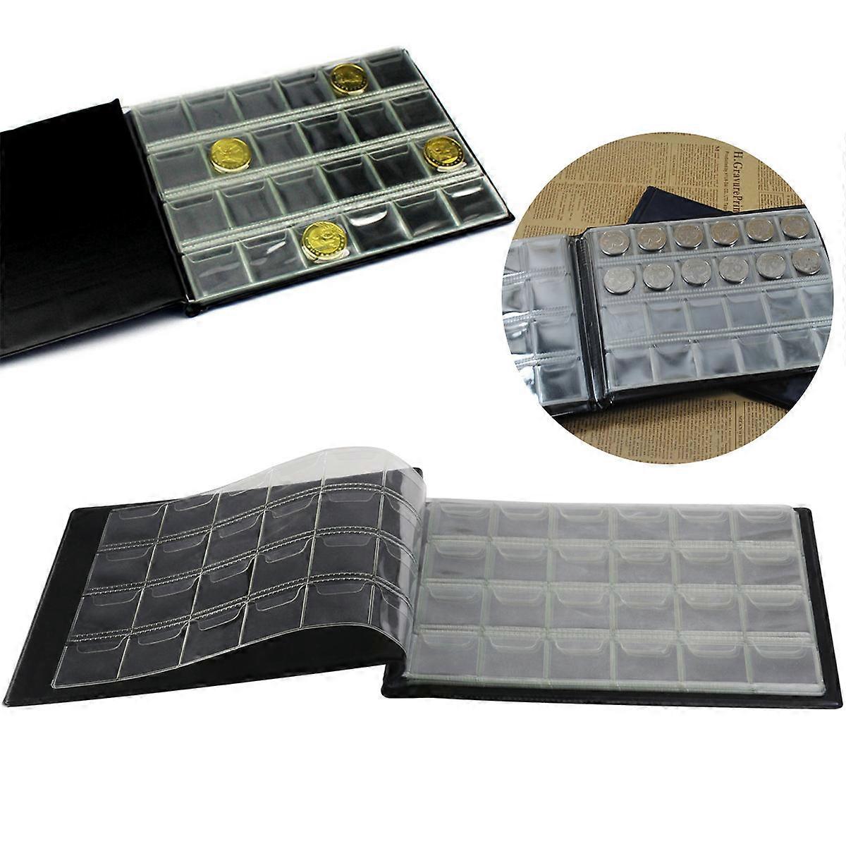 Dark Blue Coin Collecting Album Holders For Collection Display Featuring 60 Pockets Sized Approximately 20.5X15.3X1.4CM 3Pcs