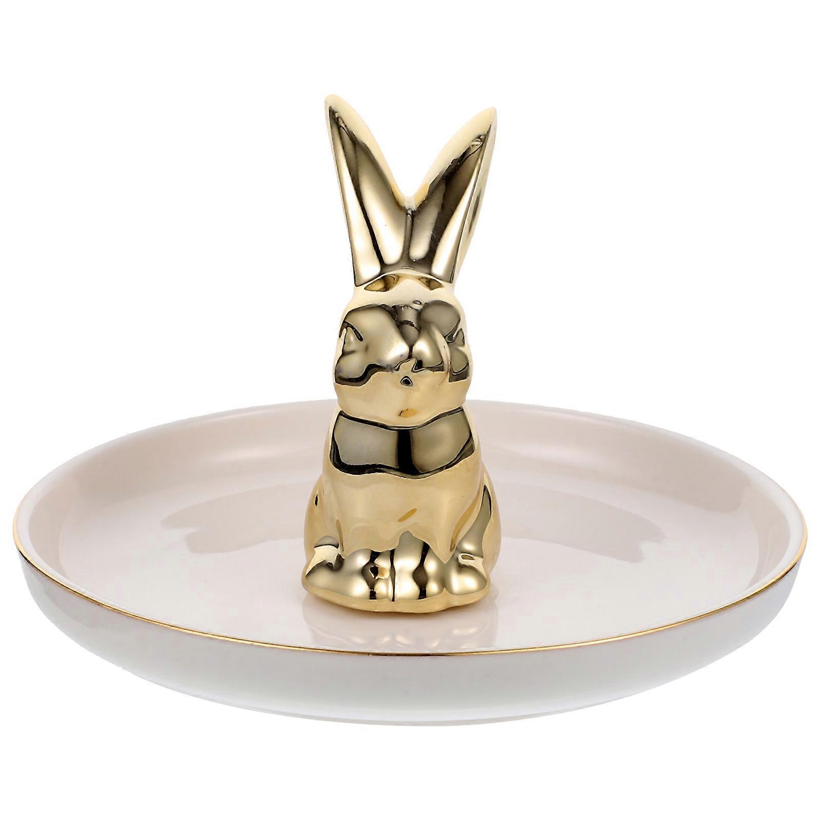 Golden Rabbit Jewelry Tray for Storage Use with 3Pcs Tray