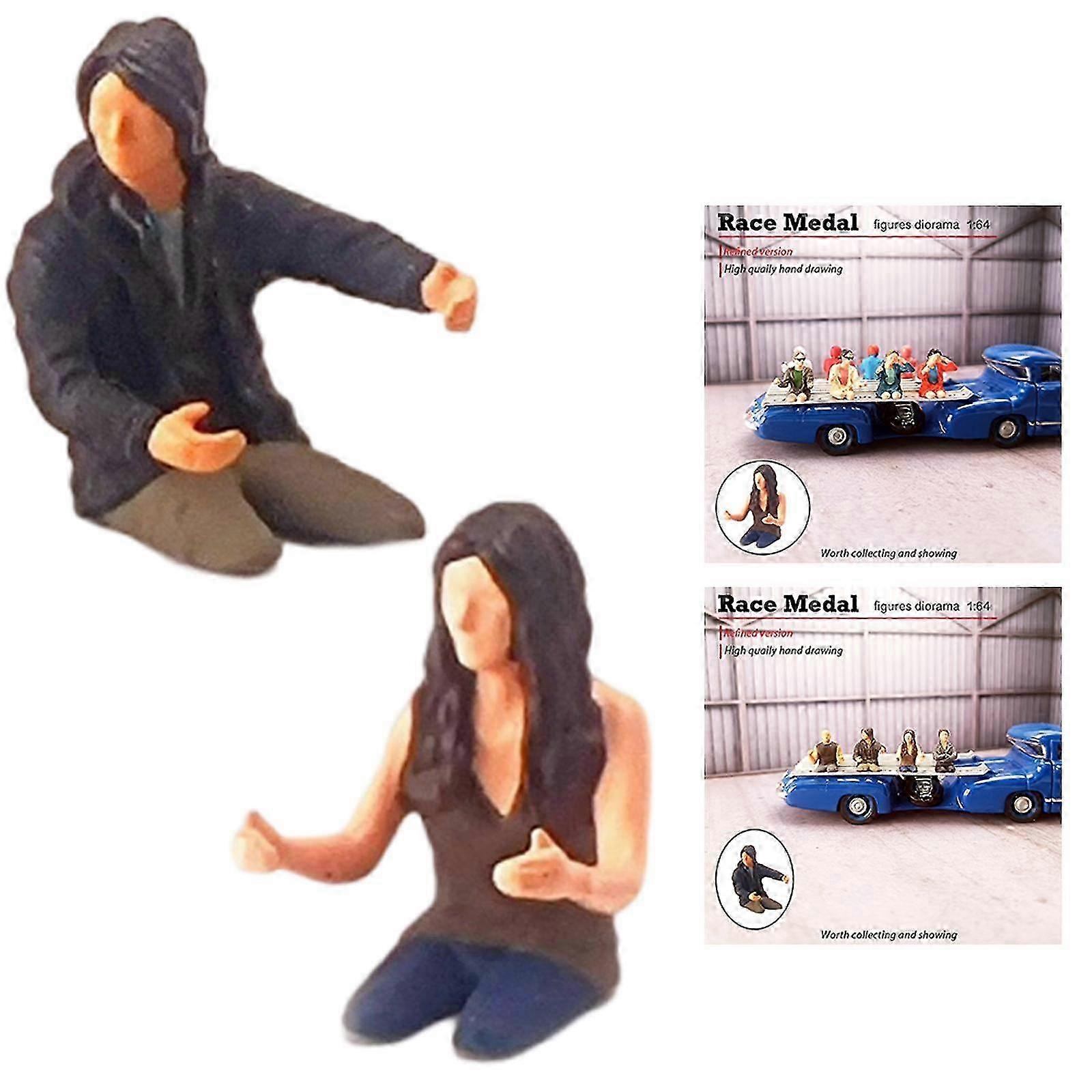 2/set 1/64 Painted Figure Racing Driver Doll Scene Model Desktop Decor 2025