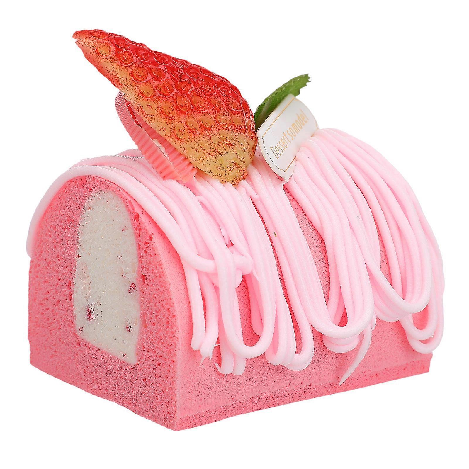 Simulation Cake for Decoration 3Pcs Pink Artificial Dessert Cake Ornament