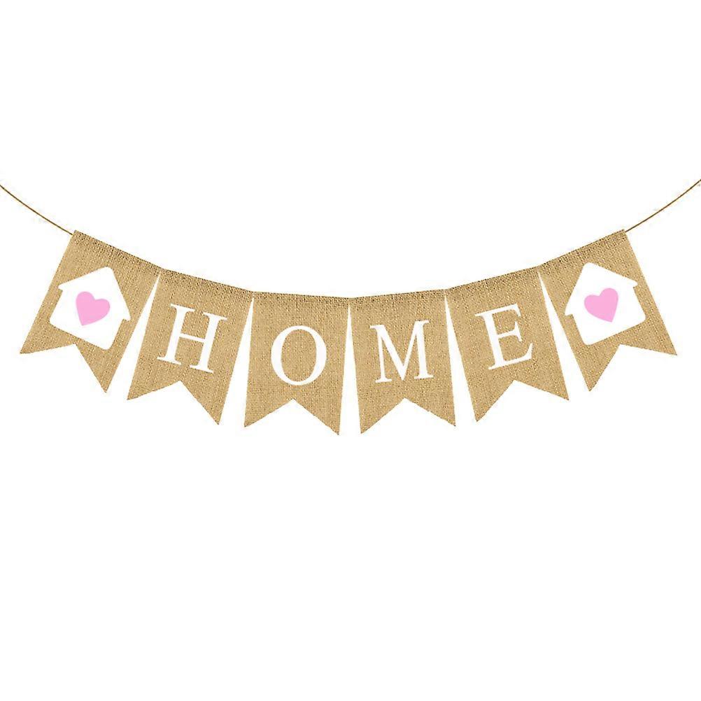 Burlap Banner for Home Party 2Pcs Linen Banner for Decorations
