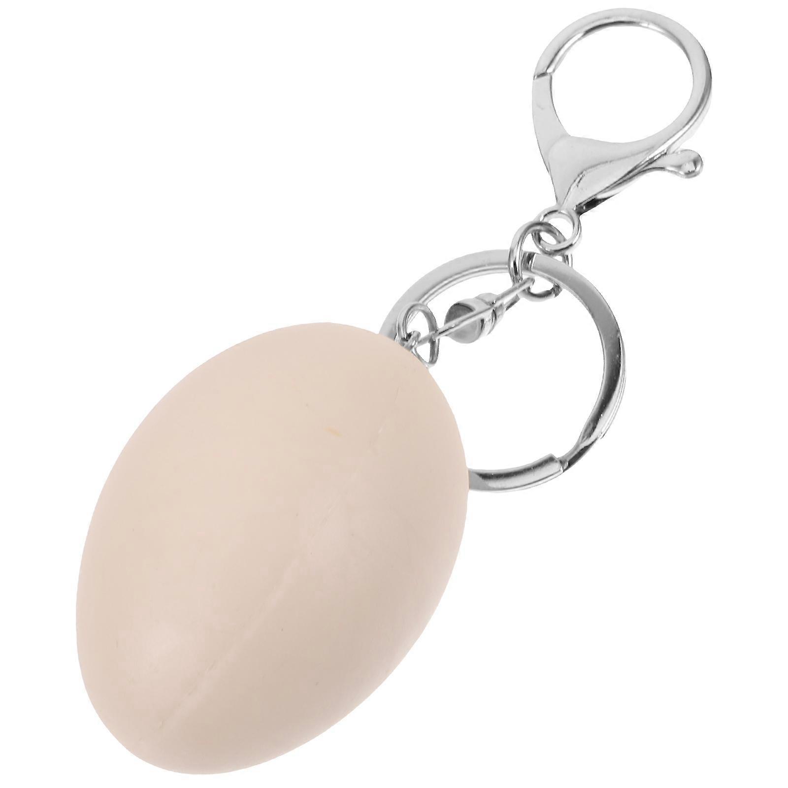 PVC Egg Keychain Ornament Holder Daily Use Accessory Realistic Design 1Pcs