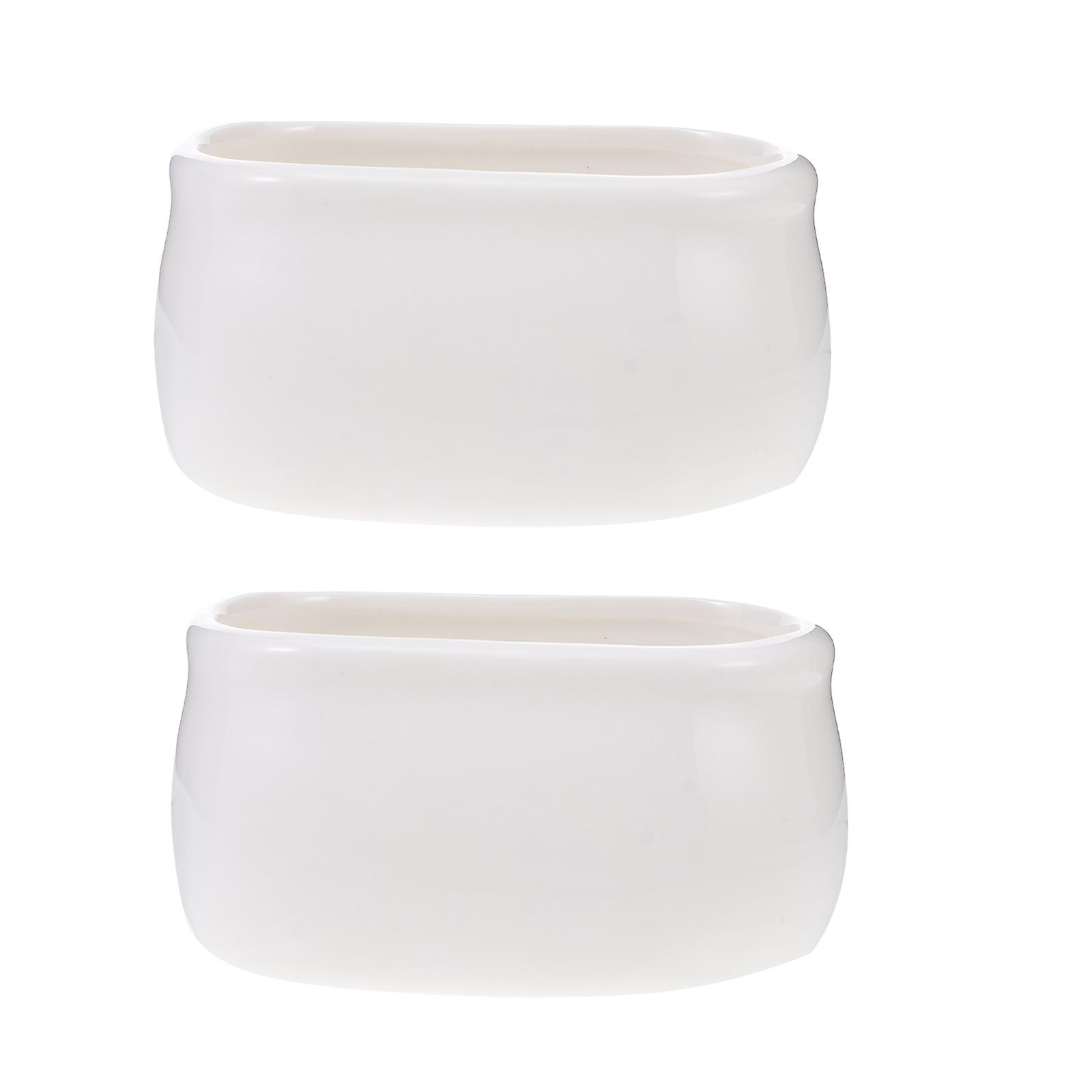 Oval Ceramic Storage Jars 4 Pcs For Home Kitchen Candy And Coffee Storage Moisture Proof White