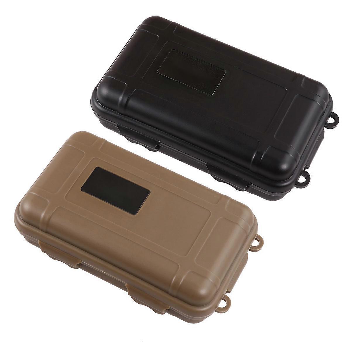 Outdoor Survival Box Waterproof Storage Case for Emergency Use 2Pcs