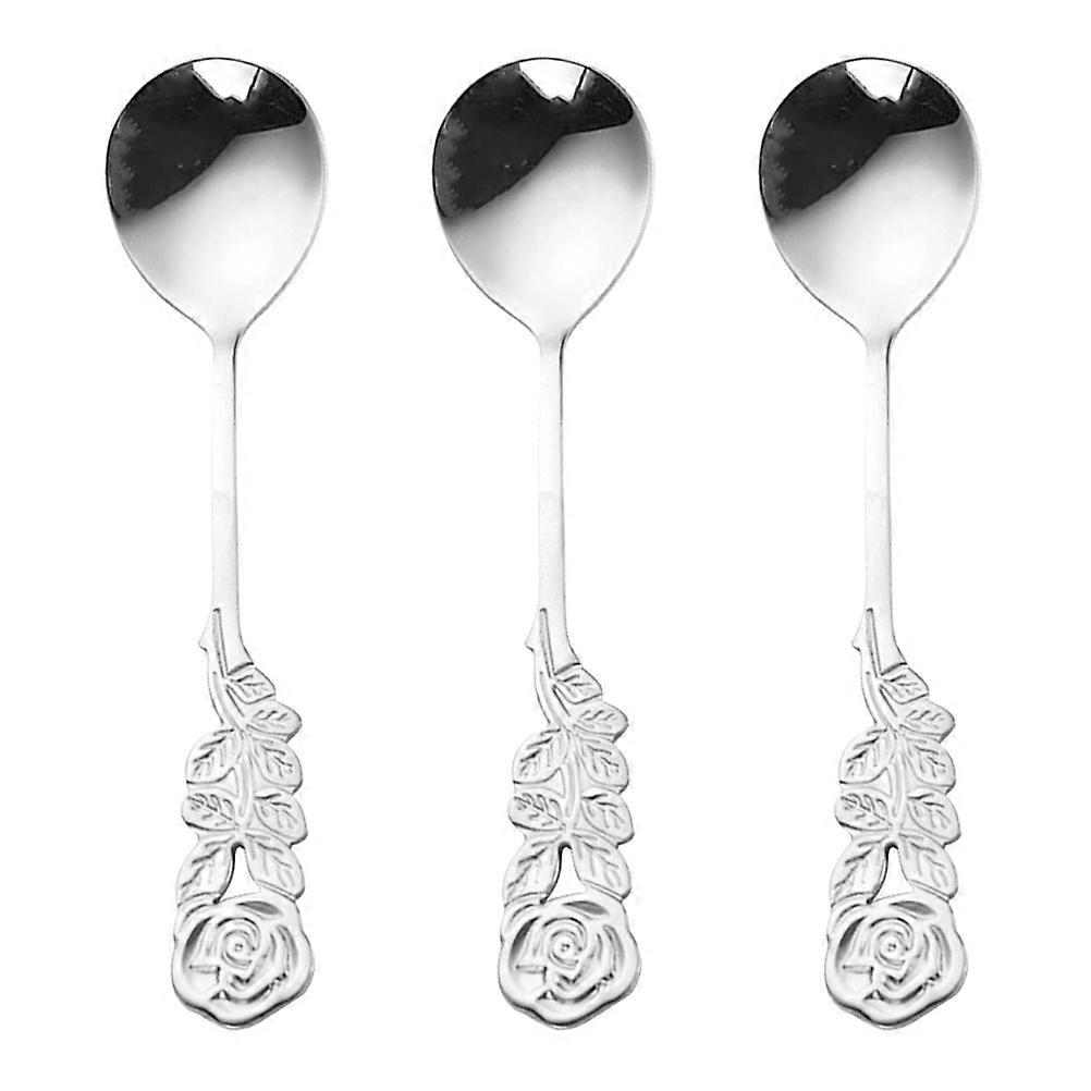 Mini Coffee Spoon Stainless Steel for Dessert 6Pcs Silver