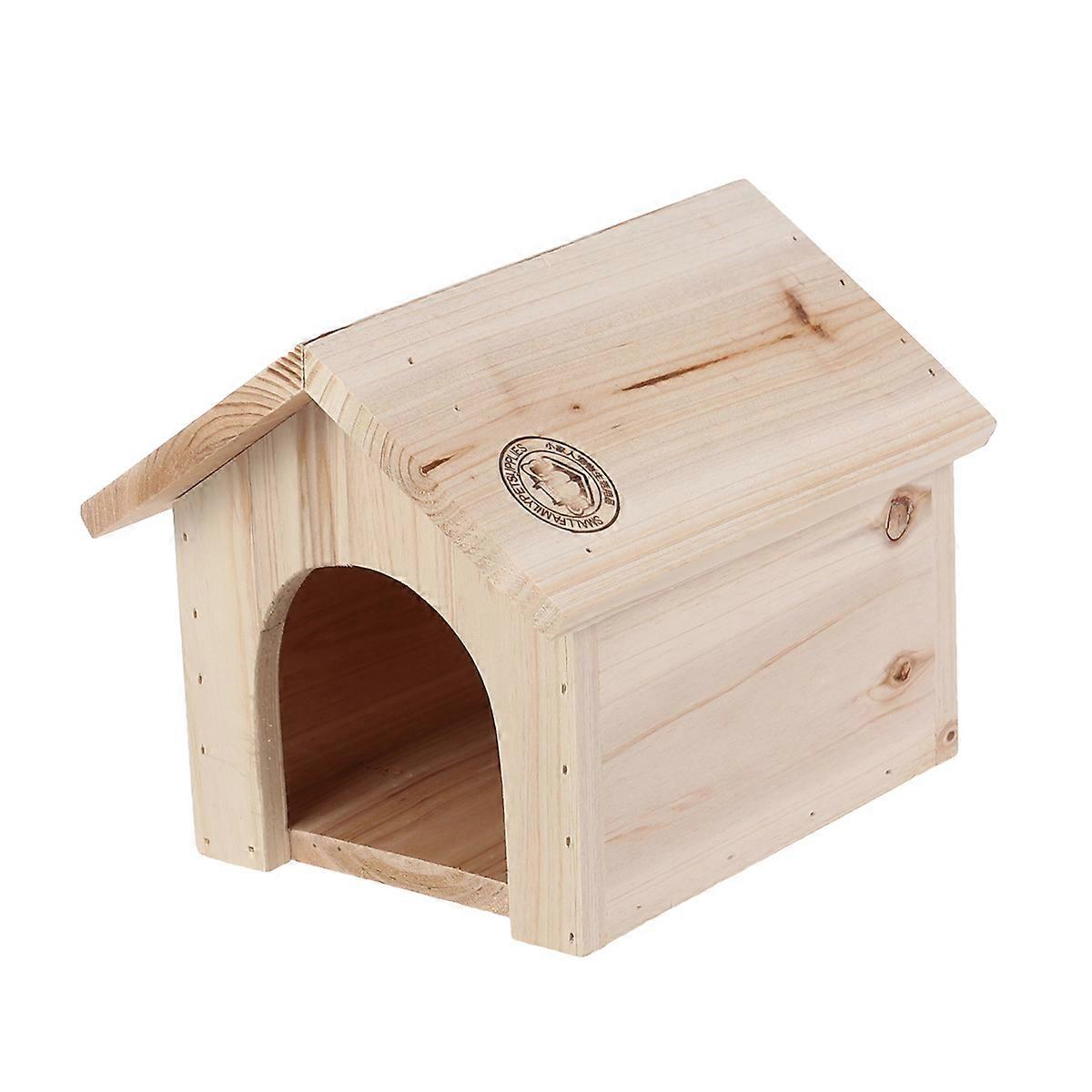 Bite-Resistant Triangle Wooden House for Pets Squirrel Chalet 3Pcs