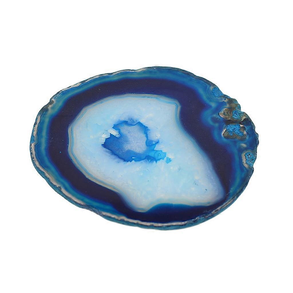 ColorfuIrregular Agate Slice Crystal Roller Coaster Cup Matte Coffee - Navy blue