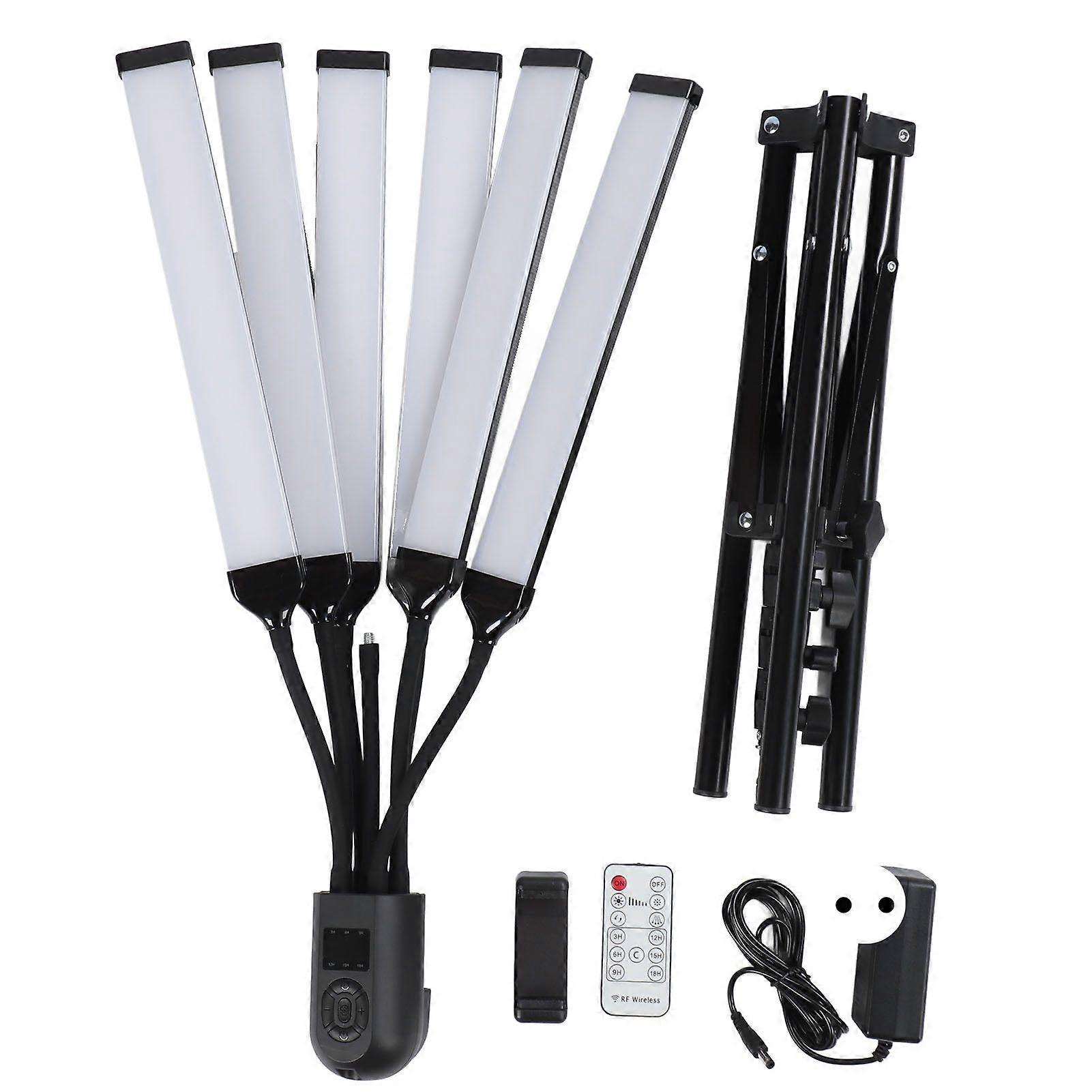 6 Arm Video Fill Light 3000K 4000K 6000K 360 Degree Rotatable Gooseneck Foldable LED Photography Fill Light for Live Streaming Vlogging 100240V EU Plu