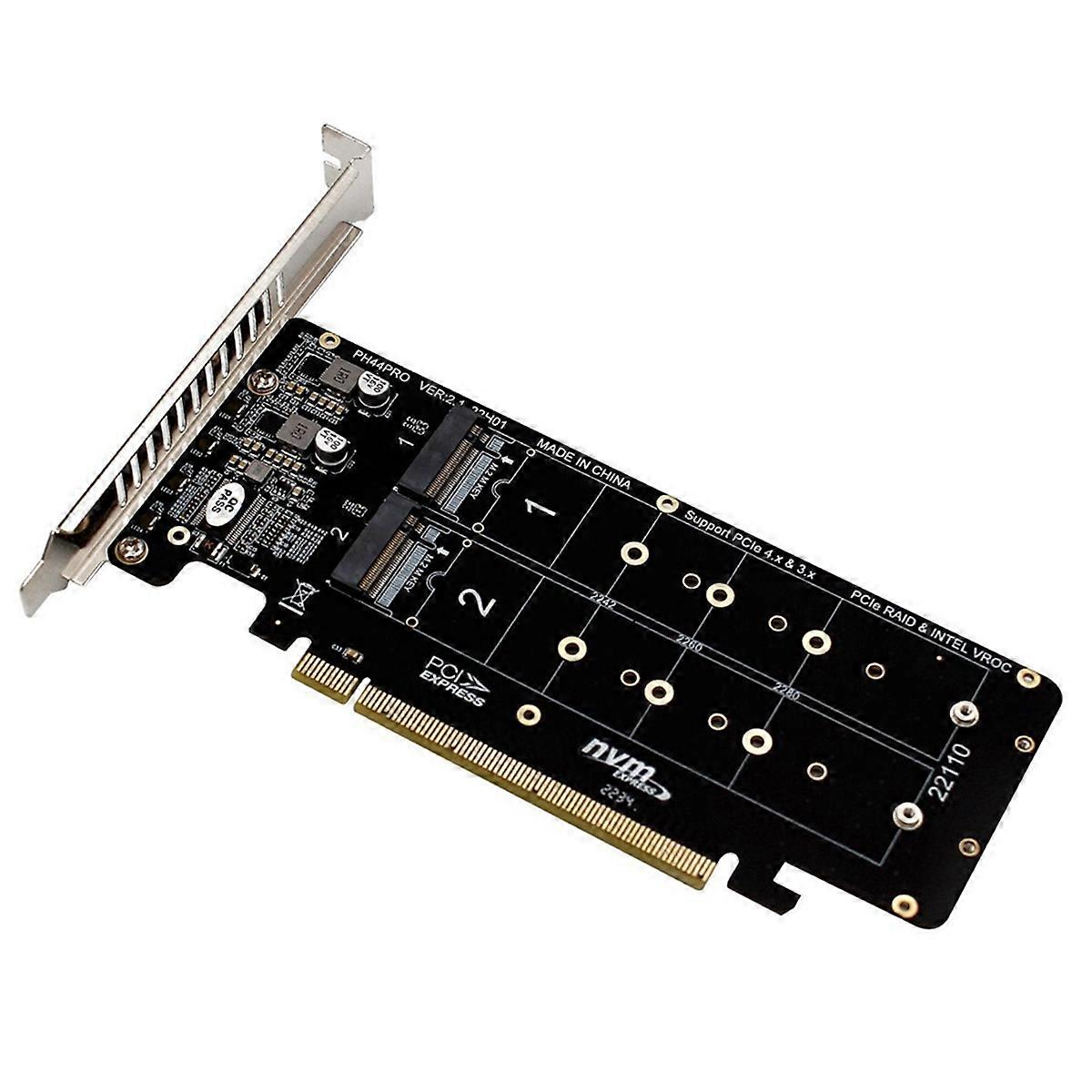 PCIE X16 to M.2 M-Key NVMEx4 SSD 2U Server Riser Card Double-Sided