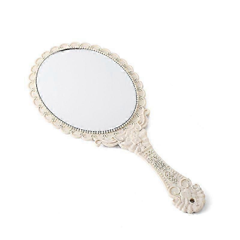 Hand Mirror Vintage Handheld Mirror with Handle Vanity Makeup Mirror Travel Mirrors_c*