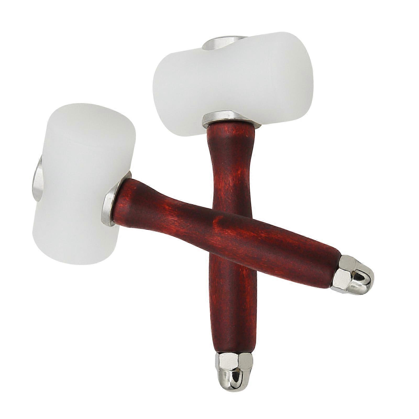Punching Hammer Tool with Wood Handle Nylon Material for Diy Craft Engraving 2Pcs