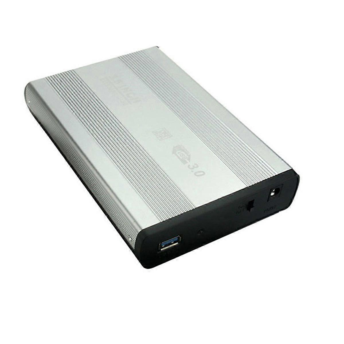 3.5 Inch HDD Case USB 3.0 to External Hard Drive Enclosure High Speed Hard Drive Reader Adapter EU Plug Silver