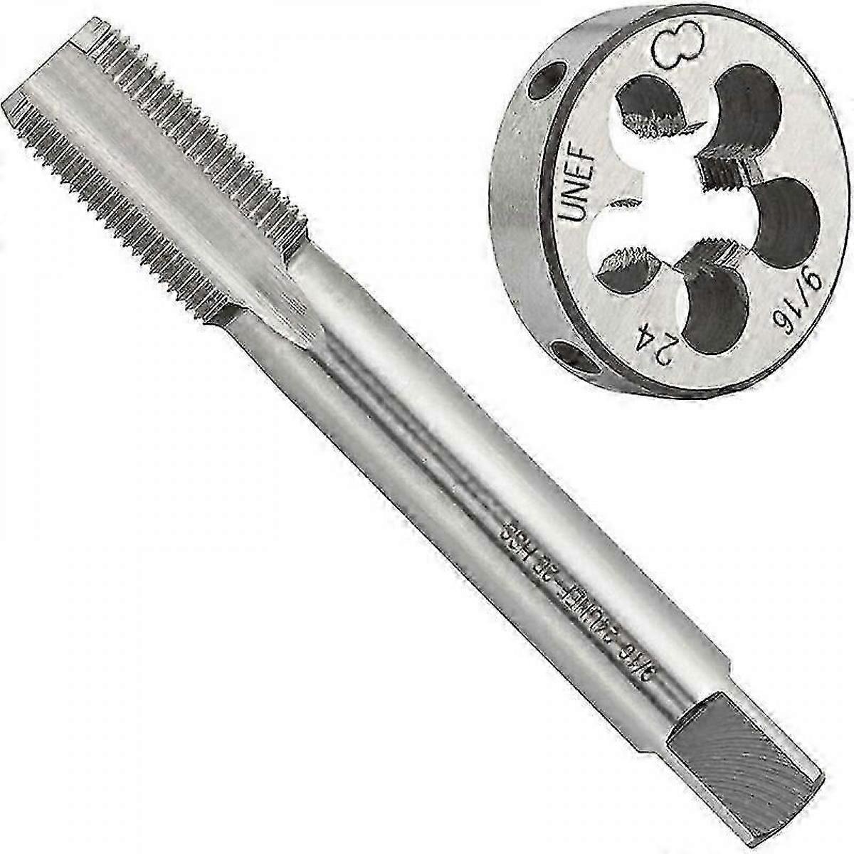 UNEF HSS 9/16-24 Tap and Die Set - UNEF 9/16-24 Machine Thread and Round Right Hand Thread