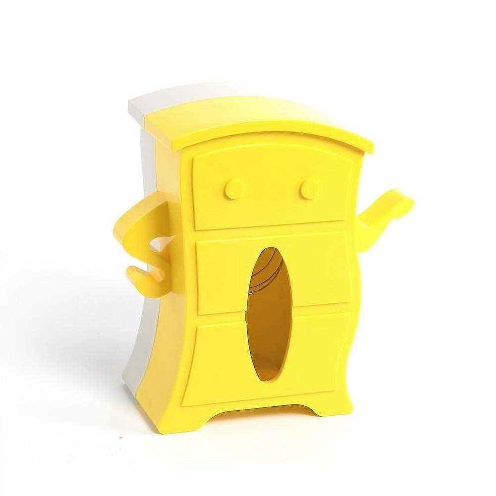 WallMounted Tissue Storage Box, Elastic Support, Yellow And White, Toilet Tissue Box Organizer