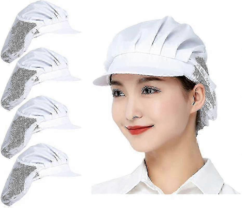 Set Of 4 Chef Hats Women's Work Cap Mesh Hat