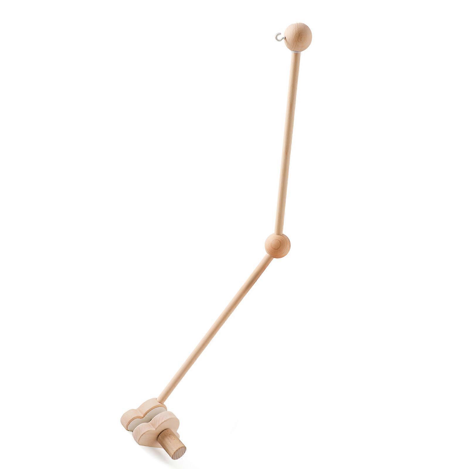 Sturdy Wood Infant Bed Mobile Stand Promotes Visual Development Safe Arm Bracket For Newborns Toddler Bed Hanging Rattle  Wood color