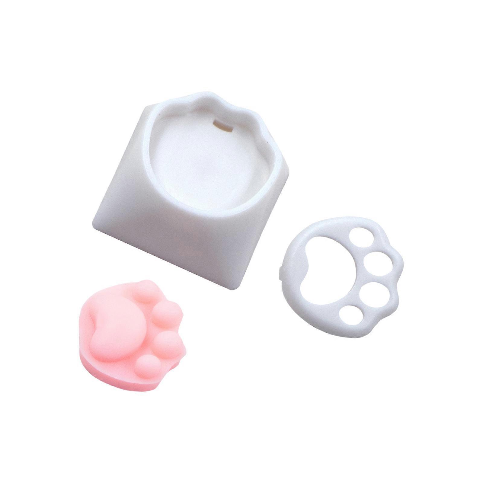 3D Cats Claw Keycaps Soft Silicone Construction Customizable Keyboards Keys Caps For Typing Comfort And Aesthetics  White