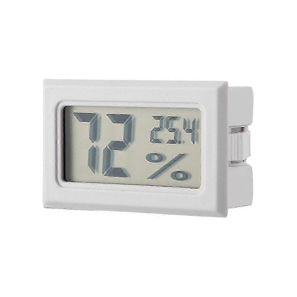 Embedded Digital Hygrometer Thermometer Humidity Temperature Monitor with Built in Probe White
