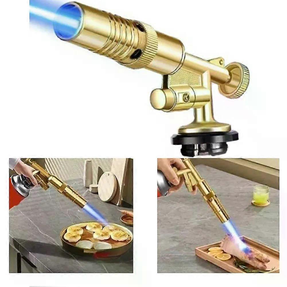 High-Temperature Gas Burner Welding Torch Gold Portable Welding Gas Torch Flame Gas Blow Torch For BBQ Welding & Cooking
