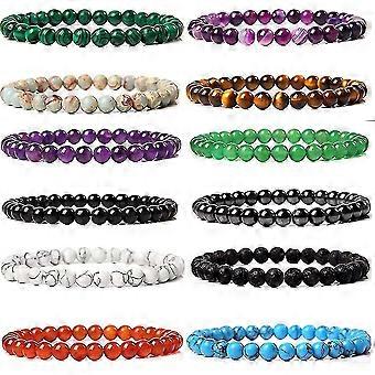 12kpl 6mm jalokivi helmillä rannekorut naisille Pieni Murskattu Kivi Kristalli Rannekoru Helmillä Parit Stretch Unisex Stretch Rannekorut Korut