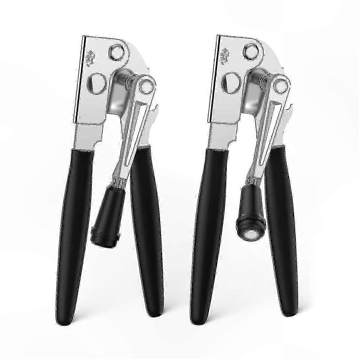 2-Pack Heavy Duty Manual Can Opener with Smooth Crank Handle for Commercial Use