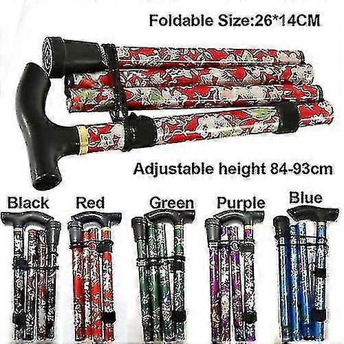 折りたたみ式ウォーキングスティック 調節可能なアルミ製 花柄ウォーキング杖 ハイキング キャンプ用 耐久性のある移動補助具