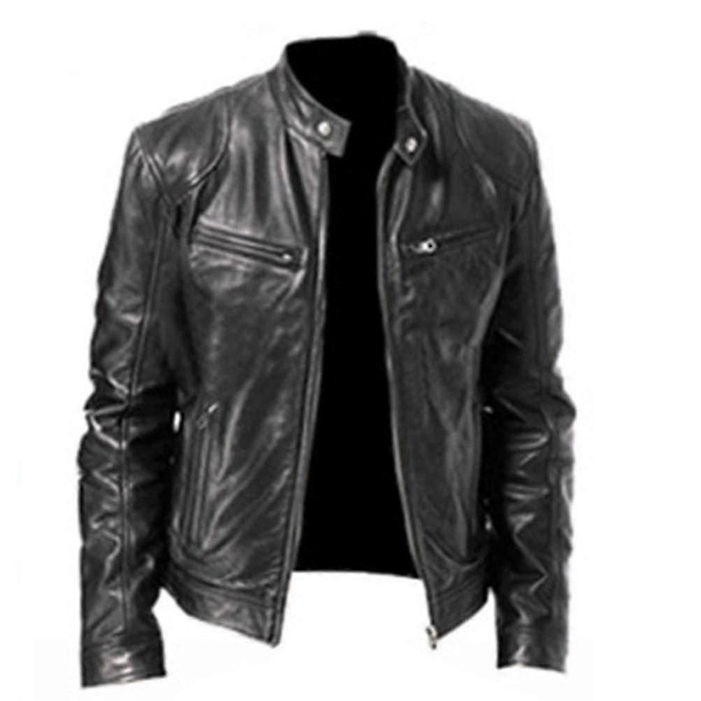 Leather Jacket Soft Long Sleeve Casual Coat for Home Office